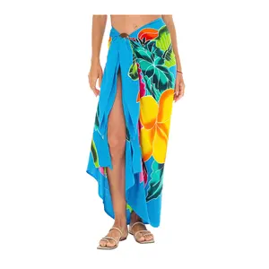 สหรัฐอเมริกาฮาวายออกแบบเองขายร้อนผ้าขนหนูชายหาดเรยอนผ้าซิ่นปาเรโอ 100%