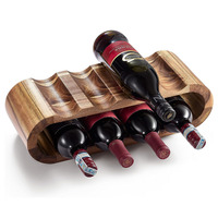 Casier à vin en bois d'acacia rustique porte-bouteille support de stockage comptoir de table