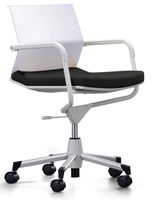 Chaise de conférence ergonomique exécutive en tissu certifiée TUV, accoudoirs en PP, siège en mousse haute densité, hauteur réglable, pivotante