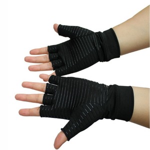 Guantes de Ciclismo de Medio Dedo para Hombre, Negros, Talla SML, Antideslizantes de Silicona con Iones de Cobre - Product Image 2