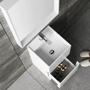 Solid Surface Stone Resin sink free standing wash basin with cabinet Pedestal resin bathroom resin with vanity top