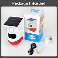Détecteur de mouvement infrarouge PIR solaire autonome CT80D anti-vol avec sirène stroboscopique 120 dB, alarme grand angle, étanche