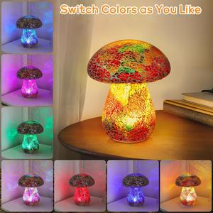 Lampes de jardin en forme de mosaïque de champignons, lampe de table, décoration extérieure, lumière de nuit étanche, décoration de pelouse, statue pour patio, fête, jardin, rouge - Product Image 5