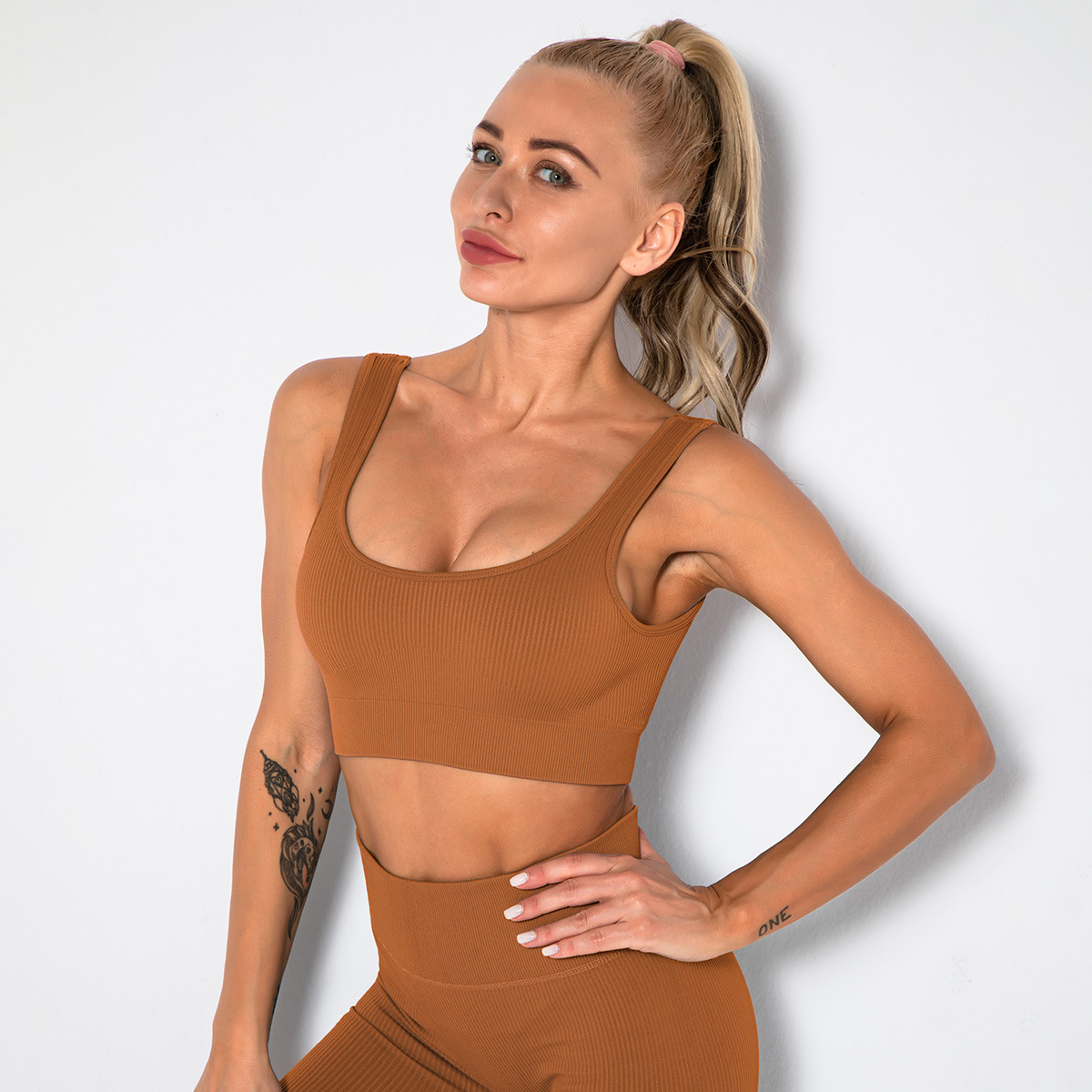 Flat Collar Bra - Coffee