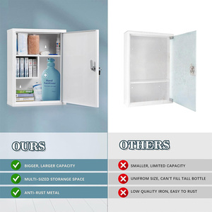 <span class=keywords><strong>Armoire</strong></span> <span class=keywords><strong>à</strong></span> <span class=keywords><strong>pharmacie</strong></span> murale <span class=keywords><strong>Armoire</strong></span> murale d'aide pour salle de bain <span class=keywords><strong>Armoire</strong></span> <span class=keywords><strong>à</strong></span> <span class=keywords><strong>pharmacie</strong></span> verrouillable avec clé Boîte de verrouillage en acier <span class=keywords><strong>sécurisée</strong></span> pour médicaments - Product Image 5