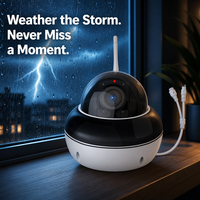 Caméra Dôme PTZ de Sécurité Sans Fil WiFi avec Projecteur Infrarouge, Vision Nocturne, Détection de Mouvement, Étanche IP66 pour Maison et Bureau