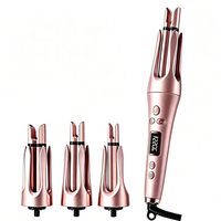 Alat Pengeriting Rambut Otomatis 3 in 1 Profesional Elektrik Ionik PTC dengan Layar LCD dan Tabung Keramik