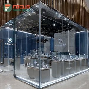 Système d'affichage de bijoux moderne pour magasin, vitrine à cadre métallique pour bijouterie de marque - Product Image 3