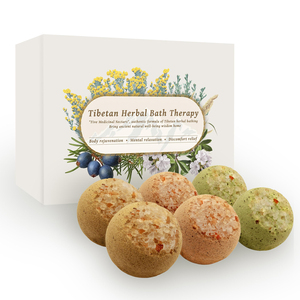 Wholesale Custom 6 Pack Tibetan Herbal Formula Essential <strong>Oil</strong> Herbal Bath Bombs Set - Product Image 1