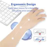 Tapis de clavier en gel transparent motif ours bleu cristal de dessin animé Kawaii, repose-poignet anti-rayures et résistant à l'eau, tapis de souris gaming