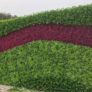 P7-5-2 20x20cm 가짜 녹색 벽 보라색 정원 식물 배경 커튼 인공 생활 잔디 벽