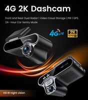 Caméra embarquée 4G WiFi 2K de haute qualité avec GPS, double objectif avant et arrière 1080P, moniteur en direct à distance et surveillance de stationnement 24h/24
