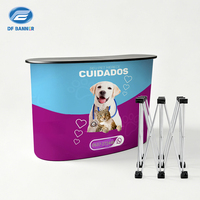 Table promotionnelle élégante en aluminium, légère et portable, avec graphisme personnalisé, comptoir pop-up pour la promotion événementielle