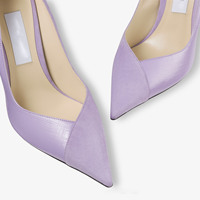 Chaussures à talons hauts en cuir violet pour femme, escarpins à bout pointu