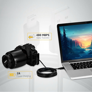 Câble SYONG USB-A vers Mini USB-B - 1M, Cordon de charge et transfert de données pour GoPro, Garmin GPS, <span class=keywords><strong>TI84</strong></span>, Caméra embarquée, Appareil photo reflex numérique, Micro USB - Product Image 5