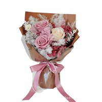 Buket Bunga Abadi Wafa Cross-border Seri Forest Letter Hari Valentine Kotak Hadiah Jendela Portabel Kelas Atas Bunga Kering DIY