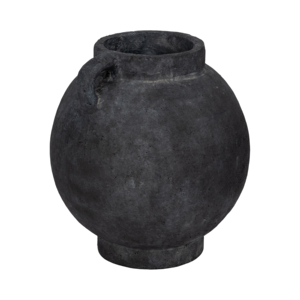 Vaso rotondo a forma di bulbo con manico, in terracotta, per decorazioni per la casa, stile contemporaneo. - Product Image 3