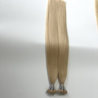 Extensions de cheveux vierges Remy à pointes nano, super double drawn, blond européen, cheveux humains pré-collés, extensions de cheveux vierges à anneaux nano
