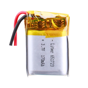 Batería recargable de polímero de litio de 3.7V <span class=keywords><strong>170mAh</strong></span> 651723 para localizador de coche, altavoz y dispositivos inteligentes portátiles - Product Image 1