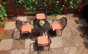 Juego de Muebles de Jardín de Aluminio Fundido para Patio Exterior, Resistente al Agua, para Todo Clima, Mesa de Metal para Café, Terraza, Barbacoa - Product Image 2
