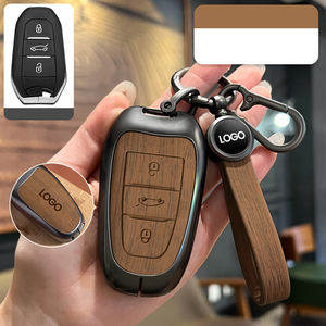 Housse de clé de voiture en cuir DM, alliage de zinc métallique, coque de protection pour clé de voiture pour <span class=keywords><strong>Peugeot</strong></span> Rcz 301 308 408 <span class=keywords><strong>5008</strong></span> - Product Image 2