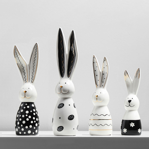 Pasen Konijntje Decoraties Easter Vakantie Decoraties Woonkamer Wijn Koeler Tv-Standaard Desktop Cartoon Kunst Hars Decoraties - Product Image 1