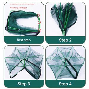 Innovative Nasse a <span class=keywords><strong>Rete</strong></span> Piccola per Aragoste, Gabbie <span class=keywords><strong>da</strong></span> <span class=keywords><strong>Pesca</strong></span> a Doppio Nodo Tipo Ombrello, Reti <span class=keywords><strong>da</strong></span> <span class=keywords><strong>Pesca</strong></span> per Gamberi e Granchi - Product Image 3