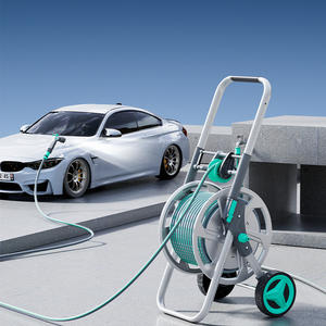 Chariot à enrouleur de tuyau en métal Mouvement portable longue durée et durable avec grand tuyau de rembobinage de roue avec tuyau antigel de rail de guidage - Product Image 1