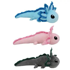 Diskon besar boneka hewan boneka Axolotl warna-warni boneka mewah keren keren Meksiko untuk hadiah anak-anak