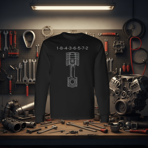 18436572 T-shirt à manches longues avec motif de pistons de moteur V8 - Product Image 3