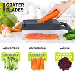 En gros, Hachoir à fruits et légumes 16-en-1, Presse-ail et oignon, Ustensiles et accessoires de cuisine, Mandoline, <span class=keywords><strong>Râpe</strong></span> à <span class=keywords><strong>fromage</strong></span> - Product Image 4