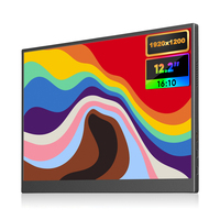 Moniteur portable LumiCreate 12,2 pouces 2K HD IPS avec support VESA, double haut-parleurs intégrés, écran professionnel noir, USB Type-C