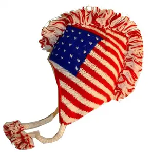 Patriotic USA Flag Mohawk Himalaya Handcraft Winter Hat Gift for Hockey Games Sports Fans