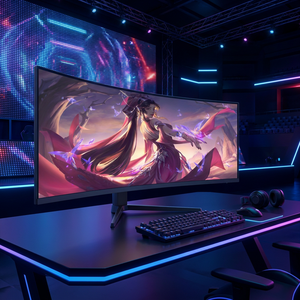 Monitor Curvo Ultraancho para Juegos <span class=keywords><strong>de</strong></span> 49 Pulgadas, <span class=keywords><strong>Pantalla</strong></span> para <span class=keywords><strong>PC</strong></span> <span class=keywords><strong>de</strong></span> 1500r, 120hz, Dqhd 5120*1440, <span class=keywords><strong>Pantalla</strong></span> <span class=keywords><strong>de</strong></span> Computadora para Hogar, Oficina, Negocios y Juegos - Product Image 1