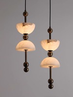 Lustre LED en fer et albâtre espagnol, style rétro, pour hôtel, chambre, chevet, mur de fond, restaurant, porche, facile à installer
