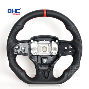 عجلة قيادة من الجلد الأسود بالكامل/ البيانو الأسود/ بألياف الكربون LED لسيارات كرايسلر SRT 300 300C 300S 2015-2023 (OHC) - Product Image 4