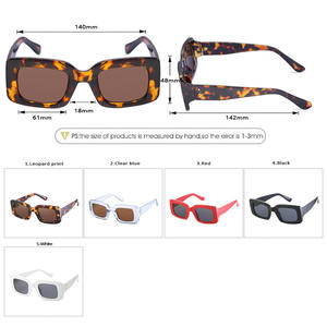 Lunettes de soleil tendance pour femmes, monture carrée de petite taille, protection UV400, verres en PC, style européen tendance pour la protection solaire et les voyages - Product Image 3