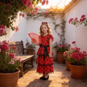<span class=keywords><strong>Robe</strong></span> de danse évasée à pois pour filles, costume d'Halloween et de carnaval, style <span class=keywords><strong>flamenco</strong></span> espagnol, en polyester - Product Image 3