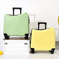 Valise à roulettes pour enfants 20 pouces en ABS avec serrure à combinaison, personnalisable avec logo, couleur unie, coffret cadeau