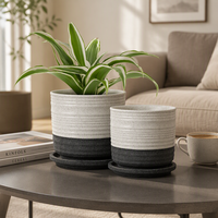Pot de jardinière en céramique, Pots de fleurs pour plantes avec trous de drainage et soucoupes, Pots d'intérieur et d'extérieur