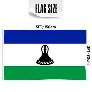 Venta al por mayor 3x5ft Lesotho banderas 68D/100D poliéster Personalizar todas las naciones envío rápido Proveedor confiable entrega rápida - Product Image 3
