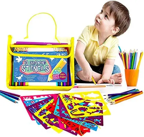 Großhandel benutzer definierte Cartoon Kunststoff Malerei Zeichnung Schablonen Alphabet Buchstaben Bilder Vorlage Set Spielzeug für Kinder Designer Kit