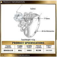 Bague en argent sterling S925 avec moissanite en forme de goutte, bande torsadée, sertissage pavé, couleur D, ensemble de bijoux pour femme, bijoux fins, vente en gros