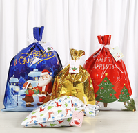 Sacs à cordon de Noël à logo personnalisable-Matériau écologique-Stock avec étiquettes