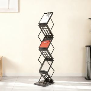 Exhibidor <span class=keywords><strong>de</strong></span> Folletos Negro <span class=keywords><strong>de</strong></span> Venta Directa <span class=keywords><strong>de</strong></span> Fábrica, Soporte <span class=keywords><strong>de</strong></span> Hierro para Literatura, Perfil Alto y Delgado con Servicio <span class=keywords><strong>de</strong></span> Logotipo Personalizado - Product Image 2