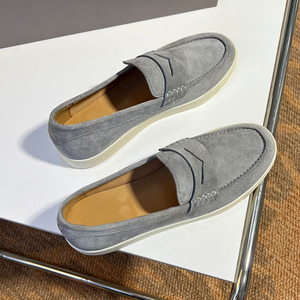 Mocassins tendance pour hommes en daim et cuir véritable : respirants pour un style haut de gamme d'automne - Product Image 5