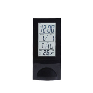 Lcd Transparent Perpetual Calendar <b>Clock</b> With Thermometer And Hygrometer Alarm Vertical Silent <b>Battery</b> Operated Desk <b>Clock</b> - Product Image 4