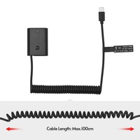 Adaptateur coupleur USB-C pour batterie factice NP-FZ100 avec câble d'alimentation USB Type-C à ressort, remplacement pour appareils photo