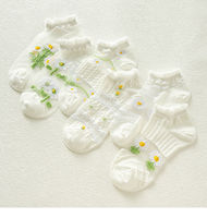 Offre Spéciale Transparent verre soie femmes chaussettes été mince décontracté court cheville chaussettes décontracté Art Floral fleur chaussettes