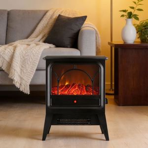 Chimenea Eléctrica con Efecto de Llama Realista, Control de Termostato, Calentador de Espacio Interior, Protección Contra Sobrecalentamiento, Dos Configuraciones de Calor - Product Image 4